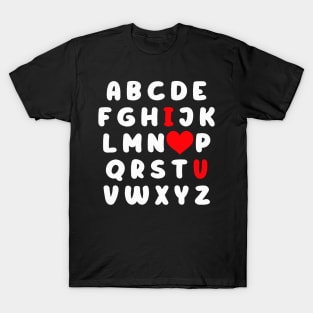 ABC Alphabet I Love You English Teacher Valentines Day T-Shirt